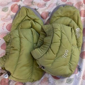 The North Face quilted down fill booties